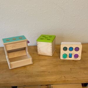 LOVEVERY Wooden Play Set of 3 Montessori Toys for Kids